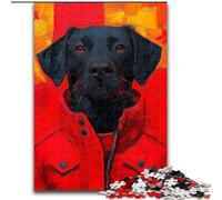 Puzzle 1000 pièces pour Adultes et Adolescents Labrador Noir Relax Games Jeu éducatif pour Anniversaire, Noël et Plus de 14 Ans (Taille 26x38cm)