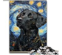 Puzzle 1000 pièces pour Adultes et Adolescents Labrador sous Le Ciel Nocturne, pour Les 14 Ans et Plus Un Jeu Stimulant à Offrir à Toute la Famille et Les Amis (Taille 50x75cm)