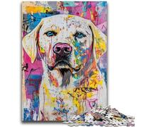 Puzzle 1000 pièces pour Adultes et Adolescents, Labrador Style Basquiat, 1000 pièces pour Adultes, Jeu Stimulant, idéal comme Cadeau pour Toute la Famille (75x50cm)