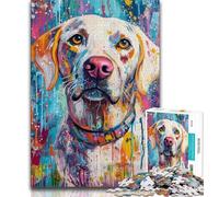 Puzzle 1000 pièces pour Adultes et Adolescents, Labrador Style Basquiat, Difficile à réaliser, mais Amusant et Humoristique, Cadeau d'anniversaire et Cadeau Unique (38x26cm)