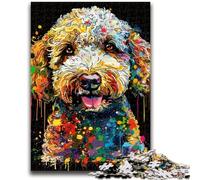 Puzzle 1000 pièces pour Adultes et Adolescents Lagotto Romagnolo Dog Art pour et à partir de 14 Ans Jouets de Jeu Car il est idéal comme Cadeau pour Toute la Famille 38x26cm