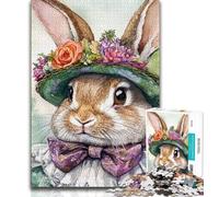 Puzzle 1000 pièces pour Adultes et Adolescents Lapin, Aide Le Cerveau à exercer des Jouets addictifs pour cultiver la Patience Cadeau pour Les Anniversaires 38x26cm
