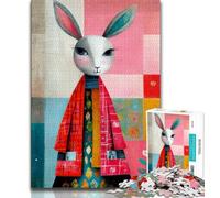 Puzzle 1000 pièces pour Adultes et Adolescents, Lapin Artistique, défi d'intelligence cérébrale, Jouets addictifs, Cadeau d'anniversaire, Cadeaux, Art Mural 38x26cm