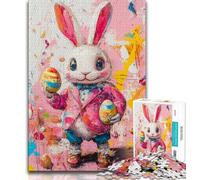 Puzzle 1000 pièces pour Adultes et Adolescents, Lapin de Pâques, Jeu éducatif Classique, Belle décoration (Taille 38x26cm)