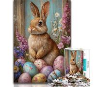 Puzzle 1000 pièces pour Adultes et Adolescents, Lapin de Pâques, Jeux éducatifs, décoration d'intérieur, Cadeau d'anniversaire, Art Mural (38x26cm)