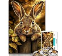 Puzzle 1000 pièces pour Adultes et Adolescents Lapin doré 1000 pièces, Jeux d'activités familiales stimulants, Jouet à Faire soi-même pour décoration Murale de la Maison, Cadeaux (Taille 75x50cm)