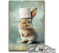 Puzzle 1000 pièces pour Adultes et Adolescents Lapin Jouant avec du Papier Toilette pour Les 14 Ans et Plus Jeu Impossible Cadeau d'anniversaire de Noël 50x75cm