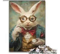 Puzzle 1000 pièces pour Adultes et Adolescents Lapin Noble, activité familiale, décoration d'intérieur Unique et Cadeaux pour Les 14 Ans et Plus (Taille 50x75cm)