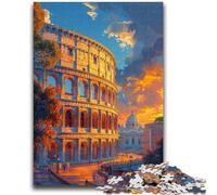 Puzzle 1000 pièces pour Adultes et Adolescents Le Colisée à Rome Jeu Familial Soulagement du Stress Défi Difficile Cadeaux du Père Noël Secret 26x38cm