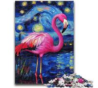 Puzzle 1000 pièces pour Adultes et Adolescents Le Jeu éducatif Flamingo Night Sky est idéal comme Cadeau pour Toute la Famille 14 Ans et Plus 50x75cm