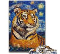 Puzzle 1000 pièces pour Adultes et Adolescents Le Jeu éducatif Tigre Ciel Nocturne est idéal comme Cadeau pour Toute la Famille 14 Ans et Plus, 50x75cm