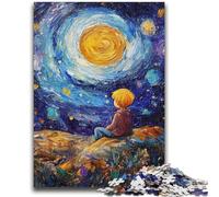 Puzzle 1000 pièces pour Adultes et Adolescents Le Petit Prince du Ciel Nocturne Art au Fusain Staycation Kill Time pour la décoration de la Maison 26x38cm