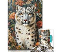 Puzzle 1000 pièces pour Adultes et Adolescents Léopard des neiges, Jeu éducatif Familial, Cadeaux d'anniversaire Uniques pour Les Enfants de 14 Ans et Plus 38x26cm