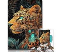 Puzzle 1000 pièces pour Adultes et Adolescents Léopard doré 1000 pièces pour Adultes, Jeux éducatifs, décoration d'intérieur, Convient pour la décoration de Bureau (Taille 38x26cm)