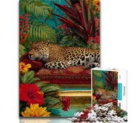 Puzzle 1000 pièces pour Adultes et Adolescents Léopard Fantastique 1000 pièces pour Adolescents, Jeux éducatifs, décoration d'intérieur, Convient pour la décoration de Bureau (Taille 75x50cm)
