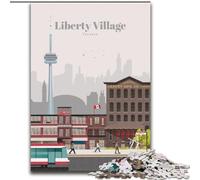 Puzzle 1000 pièces pour Adultes et Adolescents Liberty Village à Toronto Aide Le Cerveau à exercer des Jouets addictifs pour cultiver la Patience Interaction Parent-Enfant (50x75cm) 1000pcs