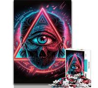 Puzzle 1000 pièces pour Adultes et Adolescents L'Œil de la Providence Cadeau Amusant et activité pour la Maison Jouet pour Les Jours de Pluie 38x26cm
