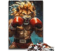 Puzzle 1000 pièces pour Adultes et Adolescents Lion Boxer Jeu Stimulant et Jeu en Famille Une œuvre d'art pour Les 14 Ans 50x75cm