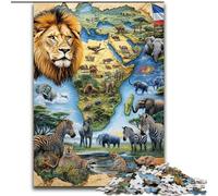 Puzzle 1000 pièces pour Adultes et Adolescents Lion d'Afrique, idée Cadeau d'anniversaire pour Adultes, Jeu Familial et Passe-Temps 50x75cm