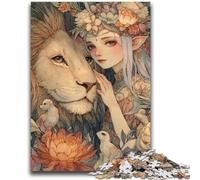 Puzzle 1000 pièces pour Adultes et Adolescents, Lion et Elfe, Anti-Stress, défi Difficile, à Offrir en Cadeau à Toute la Famille, 26x38cm