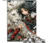 Puzzle 1000 pièces pour Adultes et Adolescents Lion et Fille, Jeux éducatifs et décoration d'intérieur, idéal comme Cadeau pour Toute la Famille (Taille 26x38cm)