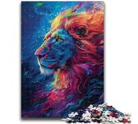 Puzzle 1000 pièces pour Adultes et Adolescents Lion néon pour et à partir de 14 Ans Jouets de Jeu Car il est idéal comme Cadeau pour Toute la Famille 38x26cm