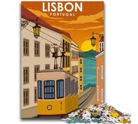Puzzle 1000 pièces pour Adultes et Adolescents, Lisbonne, Portugal, Tramway, Art, Design Dynamique et Unique, expérience de Puzzle relaxante et stimulante (Taille 50x70cm)