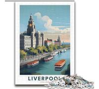 Puzzle 1000 pièces pour Adultes et Adolescents Liverpool Royaume-Uni Jeu Stimulant et Jeu en Famille Cadeaux du Père Noël Secret (38x52cm) 1000 pièces