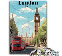 Puzzle 1000 pièces pour Adultes et Adolescents, Londres, Angleterre, Voyage, Jouets éducatifs, activités Amusantes à la Maison, Cadeau d'anniversaire, Cadeaux de Voyage (Taille 38x26cm)