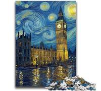 Puzzle 1000 pièces pour Adultes et Adolescents Londres sous Le Ciel Nocturne Aide Le Cerveau à exercer Jouets addictifs pour cultiver la Patience Décoration Murale 26x38cm