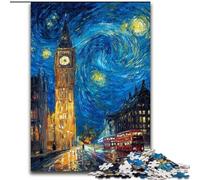Puzzle 1000 pièces pour Adultes et Adolescents Londres sous Le Ciel Nocturne, Jeu de Quiz, décoration Murale, Cadeaux d'anniversaire et de Noël Uniques 26x38cm