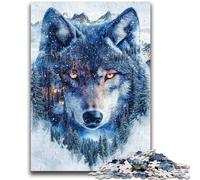 Puzzle 1000 pièces pour Adultes et Adolescents Loup Aquarelle Jouet éducatif décompressant Décoration Parfaite 26x38cm