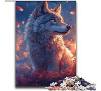 Puzzle 1000 pièces pour Adultes et Adolescents Loup au Coucher du Soleil, Jouets éducatifs, Anti-Stress, renforce l'amour Entre Couples, 38x52cm