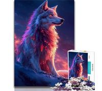 Puzzle 1000 pièces pour Adultes et Adolescents Loup au Coucher du Soleil Puzzles pour Adultes, Relax Games est Un pour Toute la Famille (Taille 75x50cm)