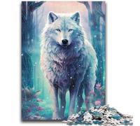 Puzzle 1000 pièces pour Adultes et Adolescents Loup dans Une forêt Fantastique Puzzle Adulte, Anti-Stress, défi Difficile, Cadeaux du Père Noël Secret (50x75cm)