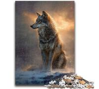 Puzzle 1000 pièces pour Adultes et Adolescents Loup Debout dans la Neige 1000 pièces pour Adultes, Apprentissage éducatif est idéal comme Cadeau pour Toute la Famille (26x38cm)
