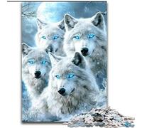 Puzzle 1000 pièces pour Adultes et Adolescents Loup des neiges, Jeux éducatifs, décoration d'intérieur, idéal pour la décoration de Bureau (Taille 50x75cm)