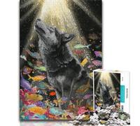 Puzzle 1000 pièces pour Adultes et Adolescents Loup Fantastique 1000 pièces pour Adultes, Cadeau d'anniversaire, Cadeaux, décoration Murale pour Les 14 Ans et Plus (Taille 75x50cm)