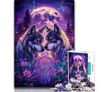Puzzle 1000 pièces pour Adultes et Adolescents Loup Fantastique 1000 pièces pour Adultes, Cadeau d'anniversaire, Cadeaux, décoration Murale pour Les 14 Ans et Plus (Taille 75x50cm)