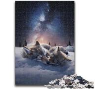 Puzzle 1000 pièces pour Adultes et Adolescents, Loup Galactique, pour Un Moment de détente à la Maison, avec des pièces de Formes aléatoires entièrement emboîtables (50x75cm)