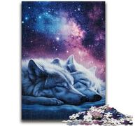 Puzzle 1000 pièces pour Adultes et Adolescents, Loup Galactique, pour Un Moment de détente à la Maison, avec des pièces de Formes aléatoires entièrement emboîtables (50x75cm)