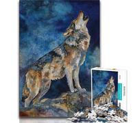 Puzzle 1000 pièces pour Adultes et Adolescents Loup Hurlant 1000 pièces pour Adultes, Cadeaux du Père Noël Secret pour Les 14 Ans et Plus (Taille 75x50cm)