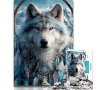 Puzzle 1000 pièces pour Adultes et Adolescents Loup Indien, Jouets éducatifs, Jeux Anti-Stress, Superbes Cadeaux et Jouets (75x50cm)