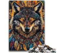 Puzzle 1000 pièces pour Adultes et Adolescents Loup Indien pour Les 14 Ans et Plus Jeu Impossible Cadeau d'anniversaire de Noël 50x75cm