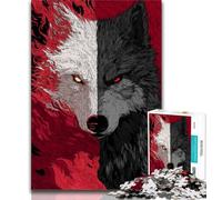 Puzzle 1000 pièces pour Adultes et Adolescents Loup Noir et Blanc, Aide Le Cerveau à exercer des Jouets addictifs pour cultiver la Patience Décoration Parfaite (75x50cm)