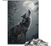 Puzzle 1000 pièces pour Adultes et Adolescents Loup sous la Lune, Jouets éducatifs et éducatifs, Jeux familiaux, Anniversaires et Cadeaux Uniques (Taille 26x38cm)