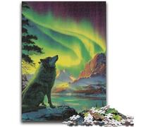 Puzzle 1000 pièces pour Adultes et Adolescents Loup sous l'aurore Jouet éducatif Anti-Stress Interaction Parent-Enfant pour et 14 Ans 26x38cm