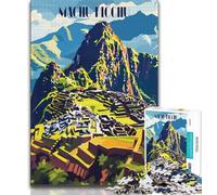 Puzzle 1000 pièces pour Adultes et Adolescents Machu Picchu, Un Lieu de détente idéal pour Passer du Temps à la Maison et renforcer l'amour Entre Couples (38x26cm)