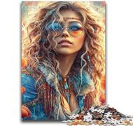 Puzzle 1000 pièces pour Adultes et Adolescents, Magnifique Ange Noir féminin, pour Un Moment de détente à la Maison avec des pièces de Formes aléatoires entièrement emboîtables (75x50cm)
