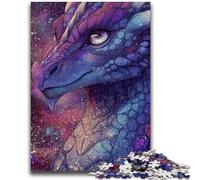 Puzzle 1000 pièces pour Adultes et Adolescents Magnifique Dragon avec Galaxie Scintillante, Jeu éducatif, défi, Jouet, Offre à Offrir en Cadeau à Toute la Famille (26x38cm)